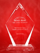 รางวัล  Best InstaCopy Trading Platform 2017 จากทาง ShowFx World